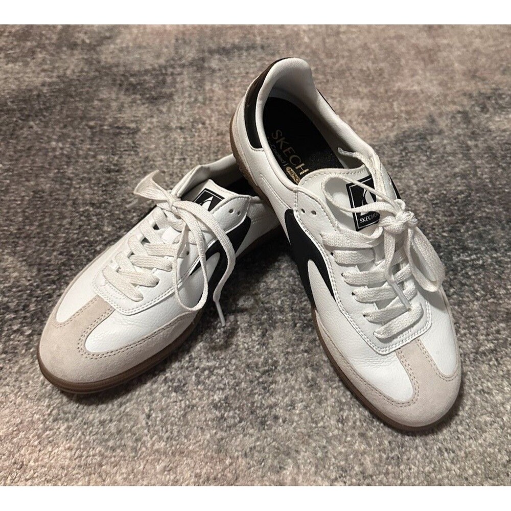 Skechers Court Classics Hotshot Kickoff White Black Sneakers Women's US Size 6.5